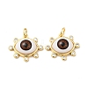Brass Micro Pave Clear Cubic Zirconia Pendants ZIRC-E006-04G-01-2