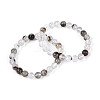 Natural Green Lodolite Quartz Round Beaded Stretch Bracelets for Men Women G-N349-10C-1