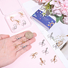 10 Piars 2 Colors Bowknot Brass Laverback Earrings for Women EJEW-SC0001-92-3