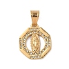316 Surgical Stainless Steel Rhinestone Pendants STAS-P412-10G-1