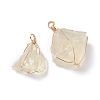 Natural Lemon Quartz Pendants PALLOY-JF01256-01-1