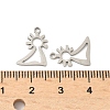 201 Stainless Steel Laser Cut Charms STAS-P428-10P-01-3