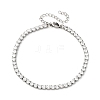 304 Stainless Steel with Cubic Zirconia Link Chain Bracelets for Women BJEW-G754-01B-P03-4