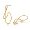 Brass Half Hoop Earrings X-EJEW-A056-36G-2