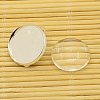 Brass Earring Setting Components and Flat Round Transparent Clear Glass Cabochons for DIY Jewelry Making KK-X0007-3
