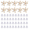10Pcs Brass Cubic Zirconia Ear Stud Findings KK-DC0004-33-1