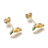 Brass Stud Earrings ZIRC-I051-04G-1
