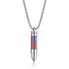 304 Stainless Steel Bullet Shape with Flag Pattern Urn Ashes Necklace JN1069A-1