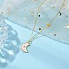 Natural Shell & Brass Pendant Necklaces NJEW-JN04890-02-2