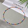 Glass Seed Beads Beaded Necklaces NJEW-JN03501-4