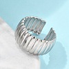 304 Stainless Steel Open Cuff Ring for Women X-RJEW-U014-05P-1