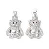 Brass Micro Pave Cubic Zirconia Pendants KK-M240-04F-1