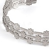 Non-Tarnish 304 Stainless Steel Hollow Flower Open Cuff Bangles for Women LS-BJEW-K241-03C-P-2