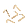 Brass Number Stud Earrings with 925 Sterling Silver Pins for Women LS-EJEW-A077-01G-2