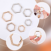 6Pcs 6 Styles Alloy Spring Gate Rings FIND-BBC0002-40-6