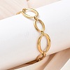 304 Stainless Steel Oval Link Chain Bracelets for Women BJEW-A169-04G-3