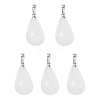 Teardrop Platinum Tone Brass Quartz Crystal Pendants G-F267-04I-3