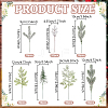 70Pcs 7 Styles PU & Iron Artificial Pine Needle Branches FIND-GA0005-49-2