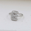 Brass Micro Pave Clear Cubic Zirconia Cuff Rings FS-WG17FF6-05-1