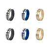 Crafans 6Pcs 3 Colors Stainless Steel Plain Band Rings RJEW-CF0001-03-2