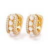 Real 18K Gold Plated Hollow Chunky Cubic Zirconia Huggie Hoop Earrings EJEW-I260-05G-NR-1
