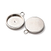201 Stainless Steel Pendant Cabochon Settings STAS-D379-04D-P-2