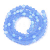 Imitation Jade Bicone Frosted Glass Bead Strands EGLA-A039-J4mm-MB04-2