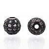 Rack Plating Brass Cubic Zirconia Beads ZIRC-S001-6mm-A01-2