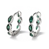 Green Cubic Zirconia Horse Eye Wrap Hoop Earrings EJEW-K083-34P-C-1