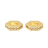 Brass Micro Pave Clear Cubic Zirconia European Beads KK-C142-11C-G-1