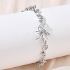 Brass Micro Pave Cubic Zirconia Link Chain Bracelets for Women BJEW-C156-04E-04P-1