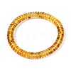 Natural Amber Beaded Stretch Bracelets for Men Women BJEW-T018-19-2