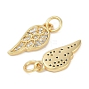 Rack Plating Brass Micro Pave Cubic Zirconia Pendants KK-H509-07G-2