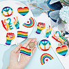 Gorgecraft 14Pcs 7 Style Rainbow/Pride Flag Theme Computerized Embroidery Cloth Iron On Patches PATC-GF0001-18-3