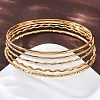 5Pcs 304 Stainless Steel Bangle Set for Women BJEW-S162-01B-G-2