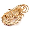 Animal Zinc Alloy Rhinestone Brooches JEWB-R052-01G-2