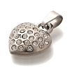 304 Stainless Steel Rhinestone Pendants STAS-U035-24P-2