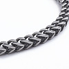 Men's 304 Stainless Steel Wheat Chain & Cuban Link Chain Necklaces NJEW-L173-001-AS-3
