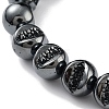 Non-Magnetic Synthetic Hematite Beaded Stretch Bracelets BJEW-H589-01A-2