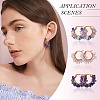 3 Pairs 3 Styles Natural Gemstone Chips Braided Hoop Earrings EJEW-TADJ00003-6
