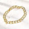 Brass Micro Pave Clear Cubic Zirconia Link Chain Bracelet for Women BJEW-H630-07G-3
