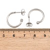 C-Shaped 304 Stainless Steel Stud Earrings EJEW-Z154-01P-02-5
