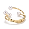 Alloy Wire Wrap with Plastic Pearl Cuff Bangle LS-BJEW-K223-08KCG-4