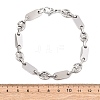 304 Stainless Steel Oval & Pig Nose Shape Link Bracelets for Women BJEW-F527-04P-5