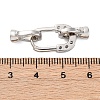 Brass Micro Pave Clear Cubic Zirconia Fold Over Clasps KK-P291-14P-3