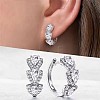 Teardrop Brass Micro Pave Cubic Zirconia Hoop Earrings FS-WG8AD95-03-1