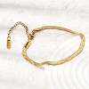 304 Stainless Steel Snake Chains Bracelets for Women BJEW-P395-02G-01-3