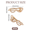 4Pcs Alloy Alligator Hair Clips PHAR-CP0001-31G-2