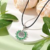 Natural Green Aventurine & Glass Seed Beads Pendant Necklaces NJEW-MZ00050-01-2