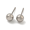 Tarnish Resistant 304 Stainless Steel with 201 Stainless Steel Smooth Round Ball Stud Earring Findings STAS-O004-08D-P-1